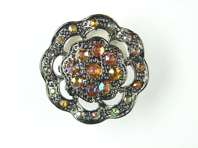 Shank button die-cast / rhinestone